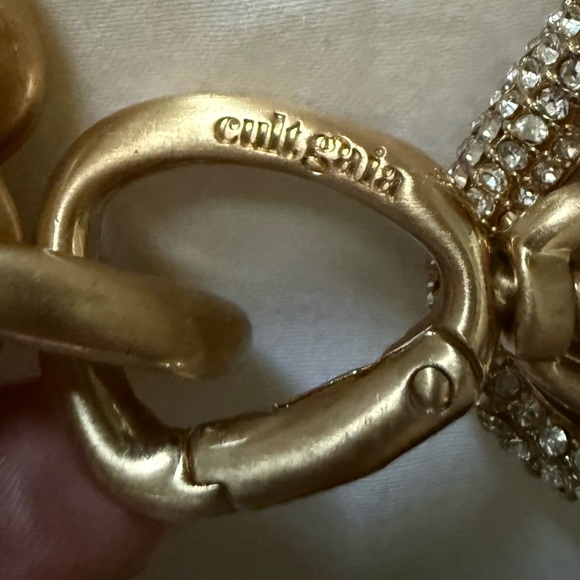 Cult Gaia large crystal and gold curb chain statement necklace - Picture 4 of 7